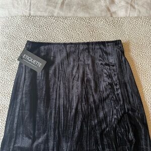 Etiquette Clothiers Black Velvet Pencil Skirt